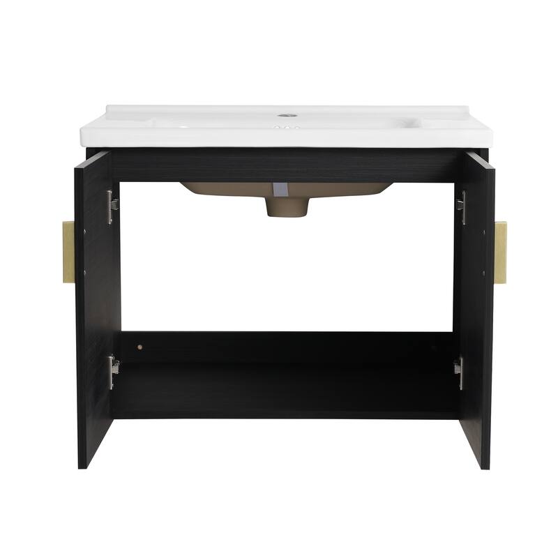 Bathroom Vanity With Sink In 24/28 Inch, Floating Bathroom Vanity With Soft Close Door