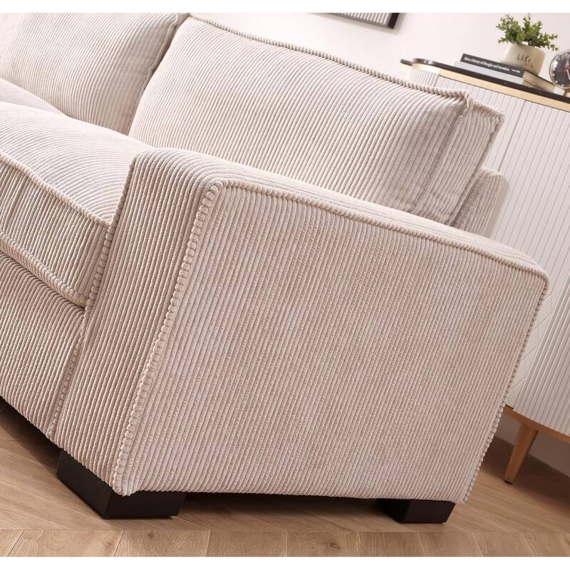 Luxe Corduroy Sofa with Sleek Design Spacious and Comfortable 3 Seater Couch Large