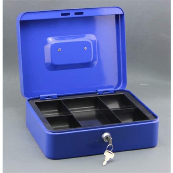 STRONG STEEL SAFE KEY SECURITY HOME OFFICE MONEY CASH SAFETY BOX BLACK