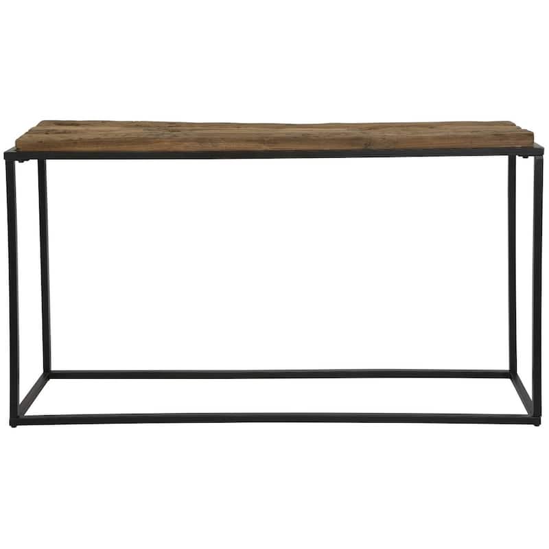 Uttermost 25156 Holston 54"W Rustic Contemporary Salvaged Wood Console - Reclaimed Wood / Black