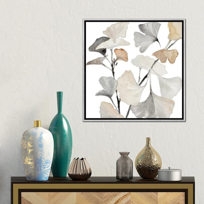 iCanvas "Neutral Ginko Stems I" by Lanie Loreth Framed