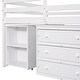 preview thumbnail 10 of 13, Low Study Full Loft Bed with Rolling Portable Desk, White