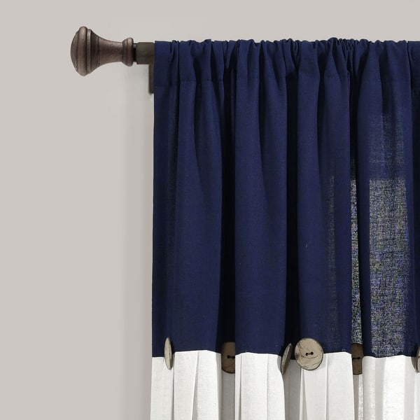 Lush Decor Linen Button Single Panel Window Curtain On Sale Overstock 28236672