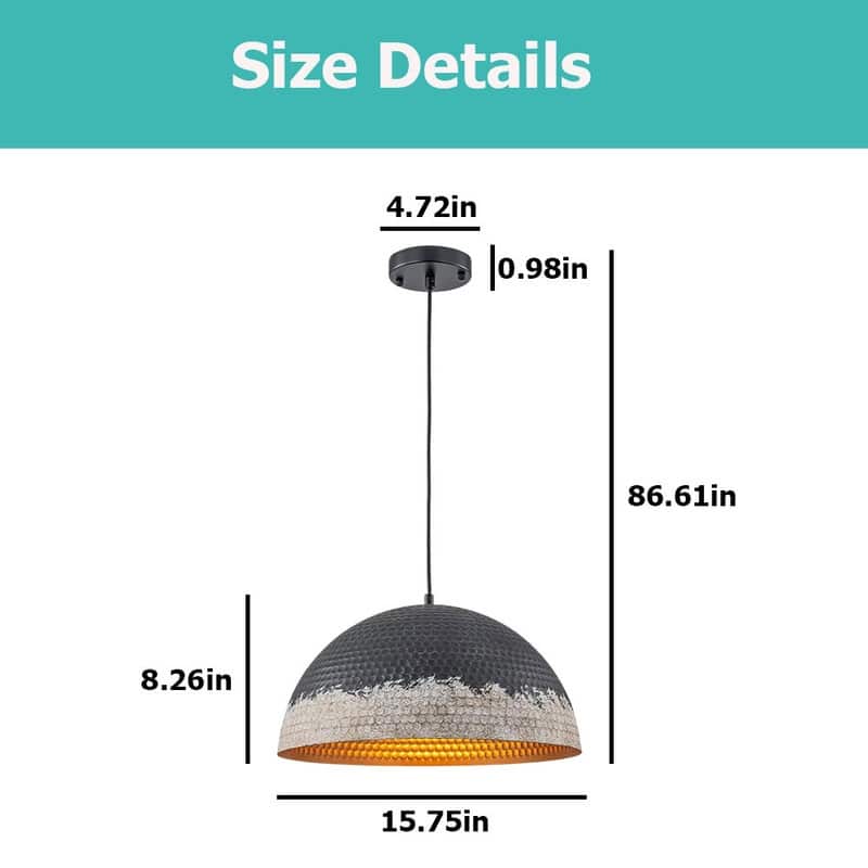 15.75" Hangable light destressed island lights metal pendant light