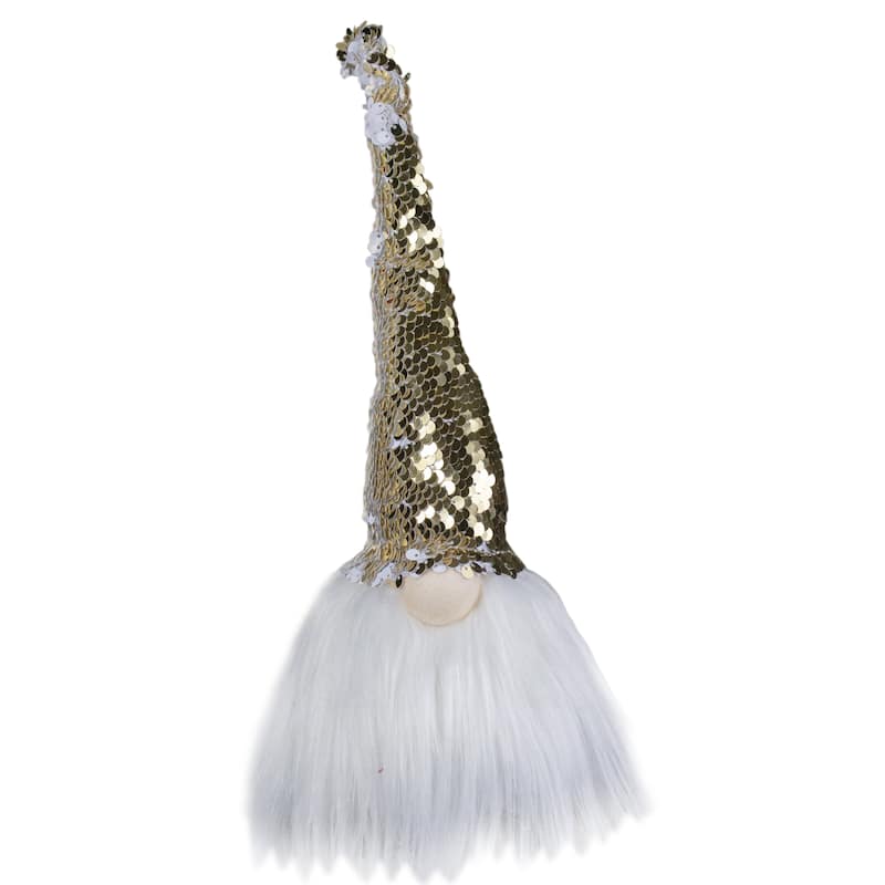 12" Elf Silver and Gold Sequin Hat Tabletop Christmas Decoration