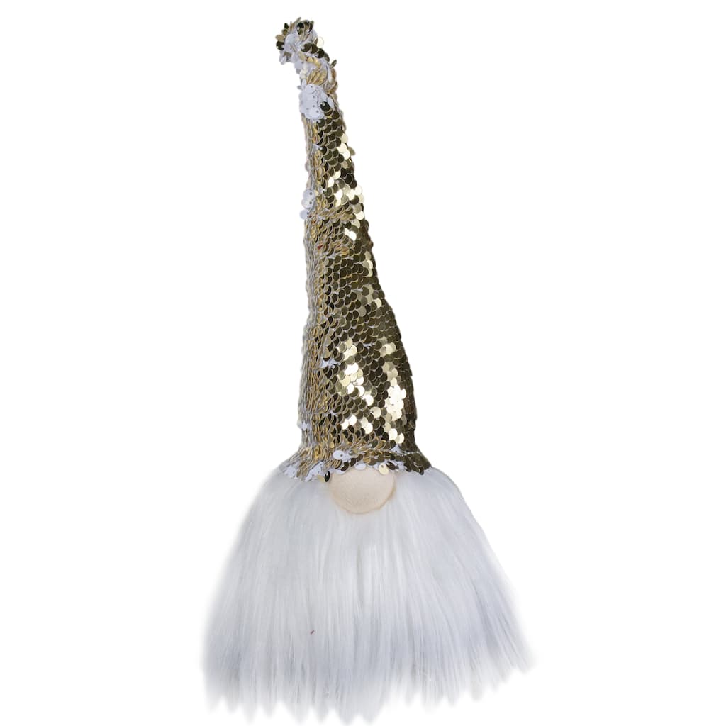 12" Elf Silver and Gold Sequin Hat Tabletop Christmas Decoration