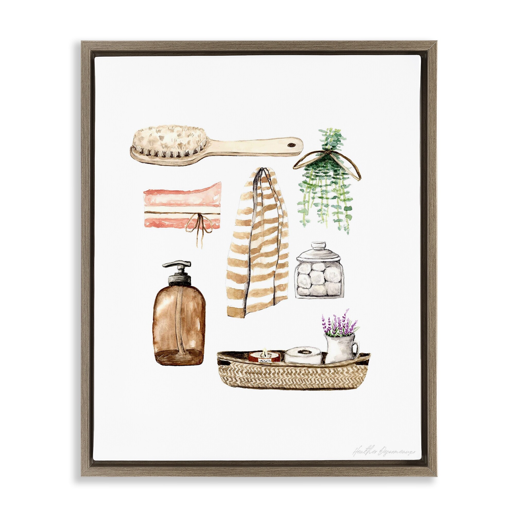 Stupell Bathroom Goods Chart Framed Floater Canvas Wall Art Design By Heather Desormeaux