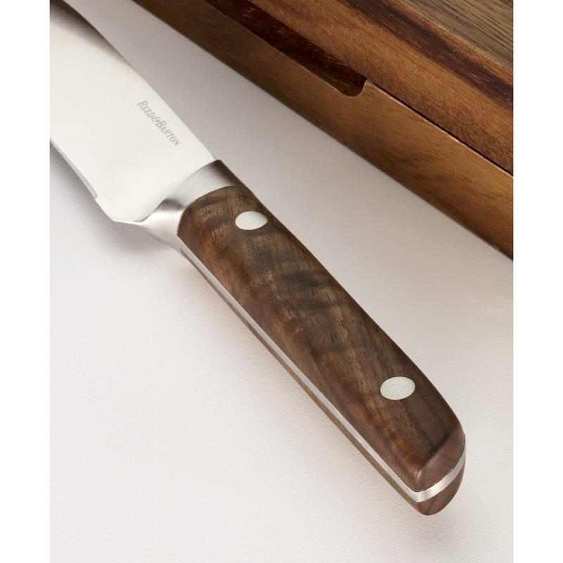 Reed And Barton Asher 5-Piece Steak Knife Set with Storage Box - Stainless - 5-Piece Box Set