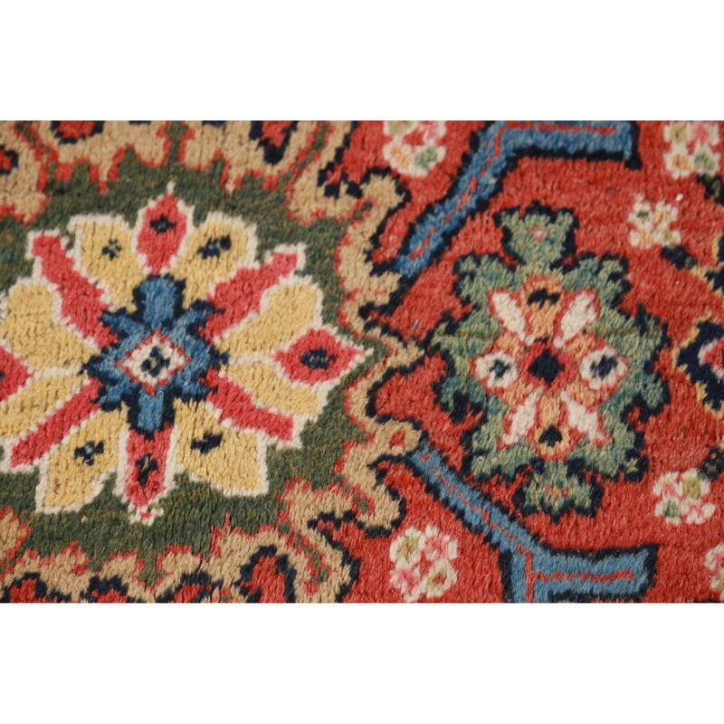 Hand Knotted Oriental 100% Wool Carpet Traditional Floral Oranges & Rust Mahal Area Rug - 10' 6'' X 7' 0''