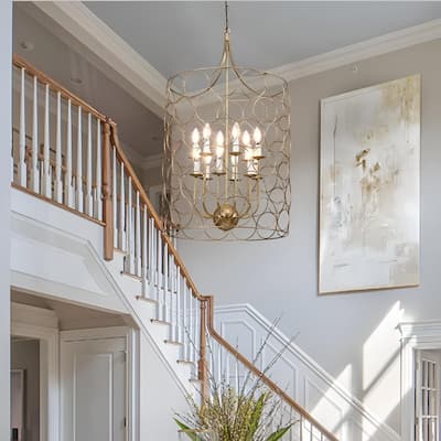 Luxury Cage Lantern, High Quality Cylinder Drum Chandelier 12 bulbs
