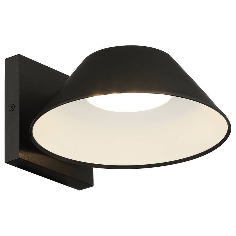 Access Lighting Solano Small Outdoor LED Wall Sconce - Square Backplate - Tapered Shade
