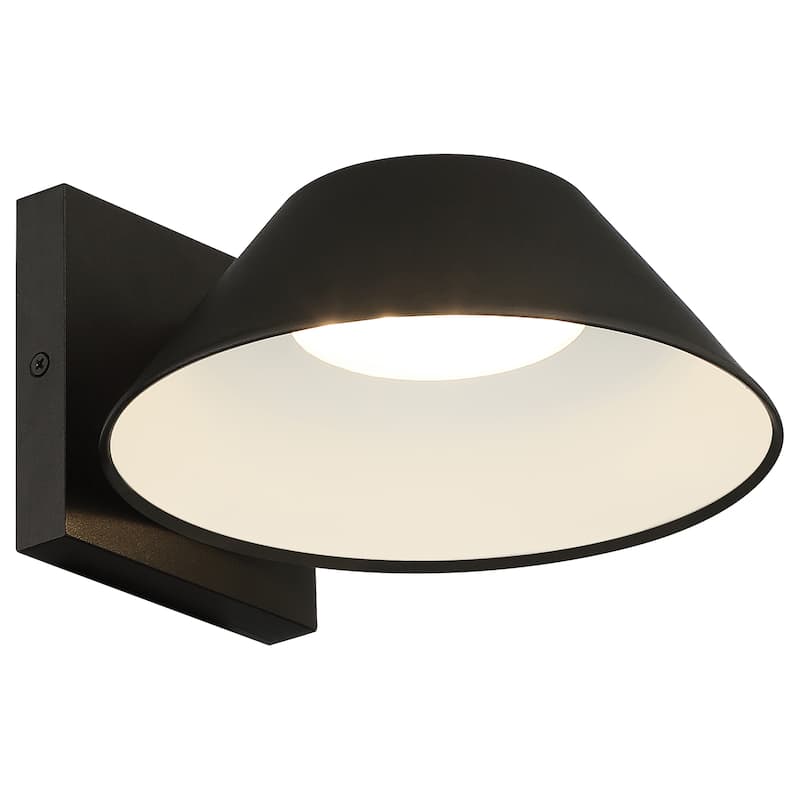 Access Lighting Solano Small Outdoor LED Wall Sconce - Square Backplate - Tapered Shade