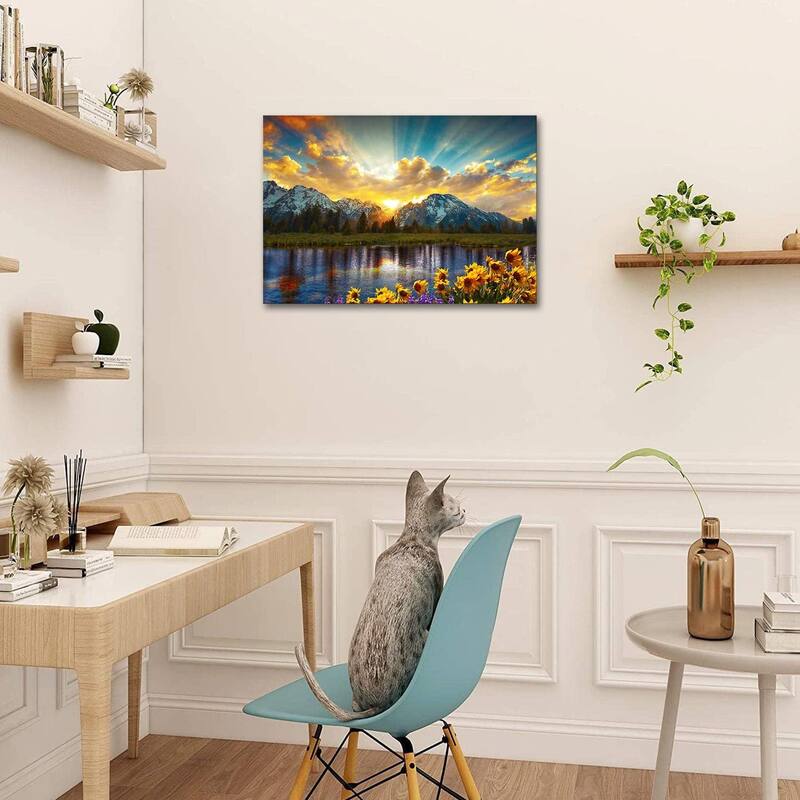 Grand Teton National Park Wall Art Sunflower Landscape