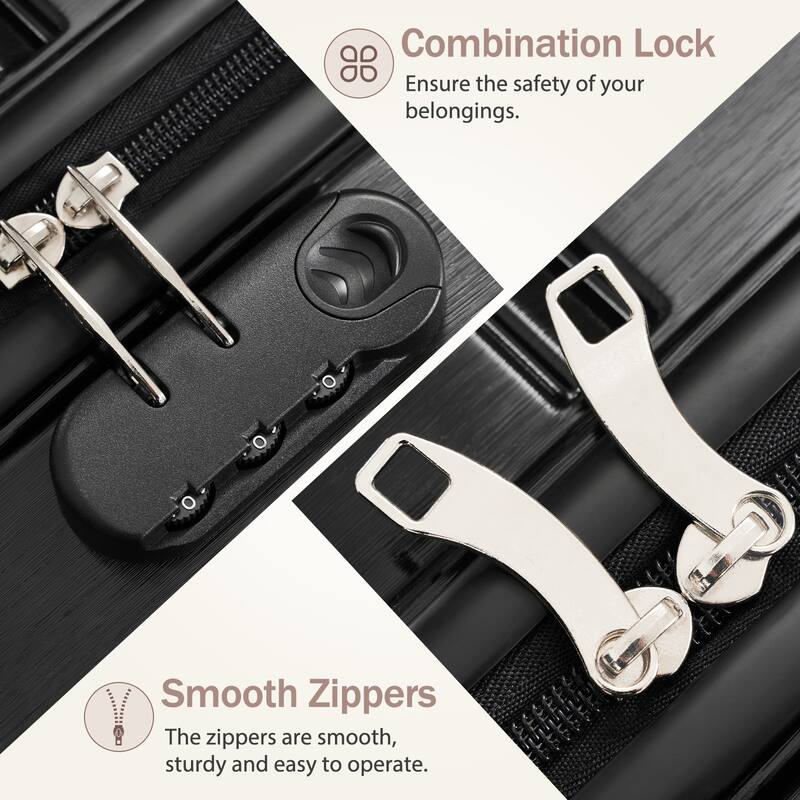 Stylish 3 Piece Hardshell Luggage Set with TSA Lock, Spinner Wheels and Spacious Interior for Travel