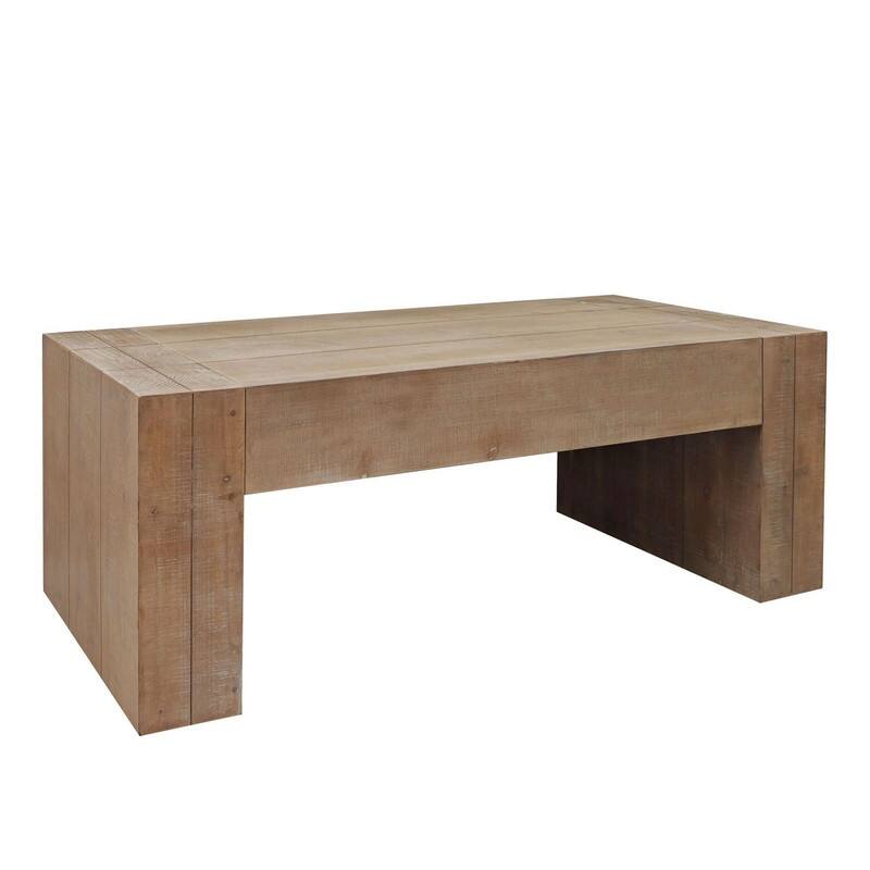 Rustic 49" Wood Coffee Table, Farmhouse Rectangular Table for Living Room Space
