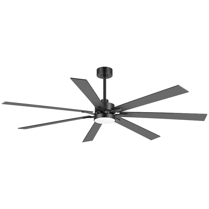 Large 72" Reversible 7-Blade Integrated Ceiling Fan with LED Light and Remote
