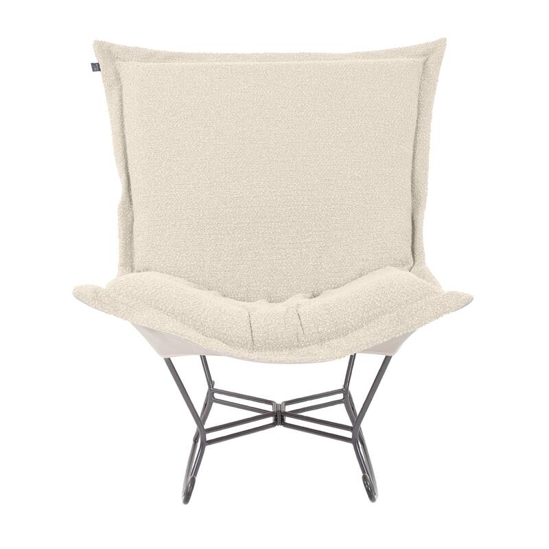 Allan Andrews Scroll Puff Rocker with Titanium Frame, Barbet Collection