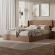preview thumbnail 81 of 87, Modern Minimalist Upholstered Storage Bed with Lift-Up Platform
