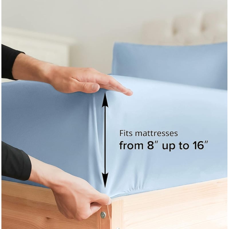 CGK Linens Brushed Microfiber Soft Wrinkle free 4 Piece Bed Sheet Set