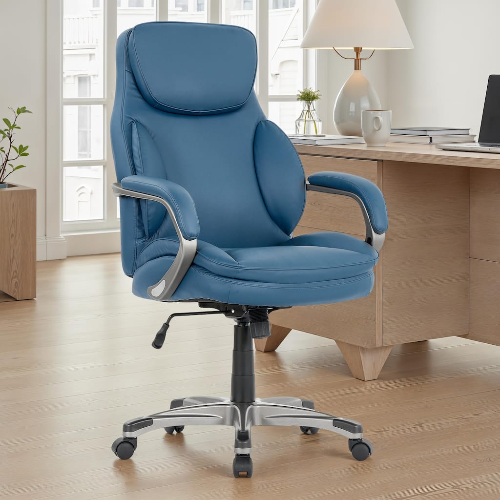 Sealy® Palisade Faux Leather Office Chair with Memory Foam Seat and Adjustable Height