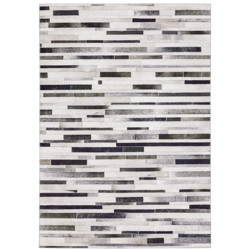 Oakland Grey Charcoal Geometric Animal Casual Area Rug
