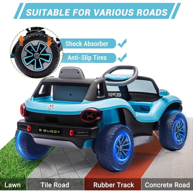 Licensed Volkswagen Kids Electric 12V Ride-On Car with Remote Control