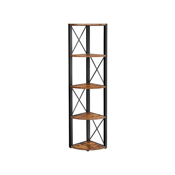 5 Tier Corner Shelf, 63 Inch Tall Bookshelf, Corner Storage Rack