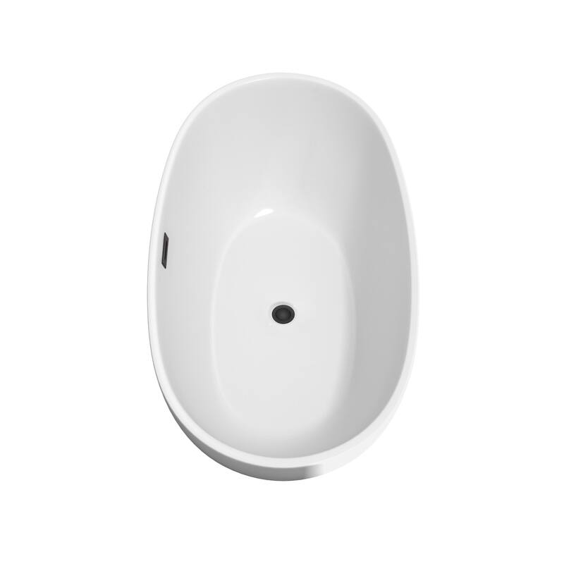 Wyndham Collection Juno 59" Freestanding Soaking Tub with Tub Filler