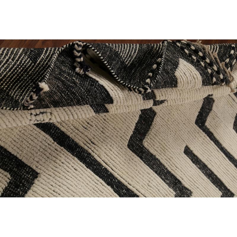 Geometric Moroccan Large Area Rug Handmade Wool Carpet - 9'9"x 14'10"
