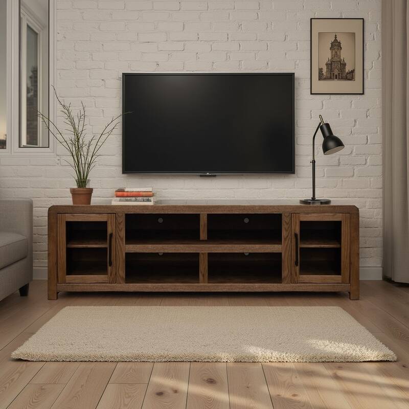 Bridgevine Home Haven 82 inch TV Stand, for TVs up to 90 inches, No Assembly Required