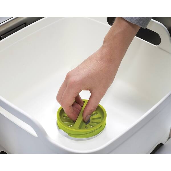 Shop Joseph Joseph 85055 Wash And Drain Dish Tub With Draining Plug 12 4 Inch X 12 2 Inch X 7 5 Inch Grey Overstock 18778898