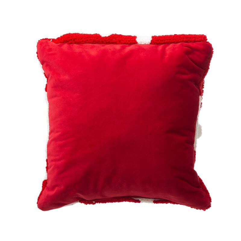 Glitzhome 14"L Hooked 3D Santa Snowman Christmas Throw Pillow Home Decor