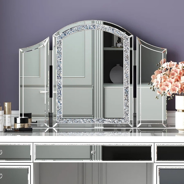 Tri fold vanity mirror with lights sale