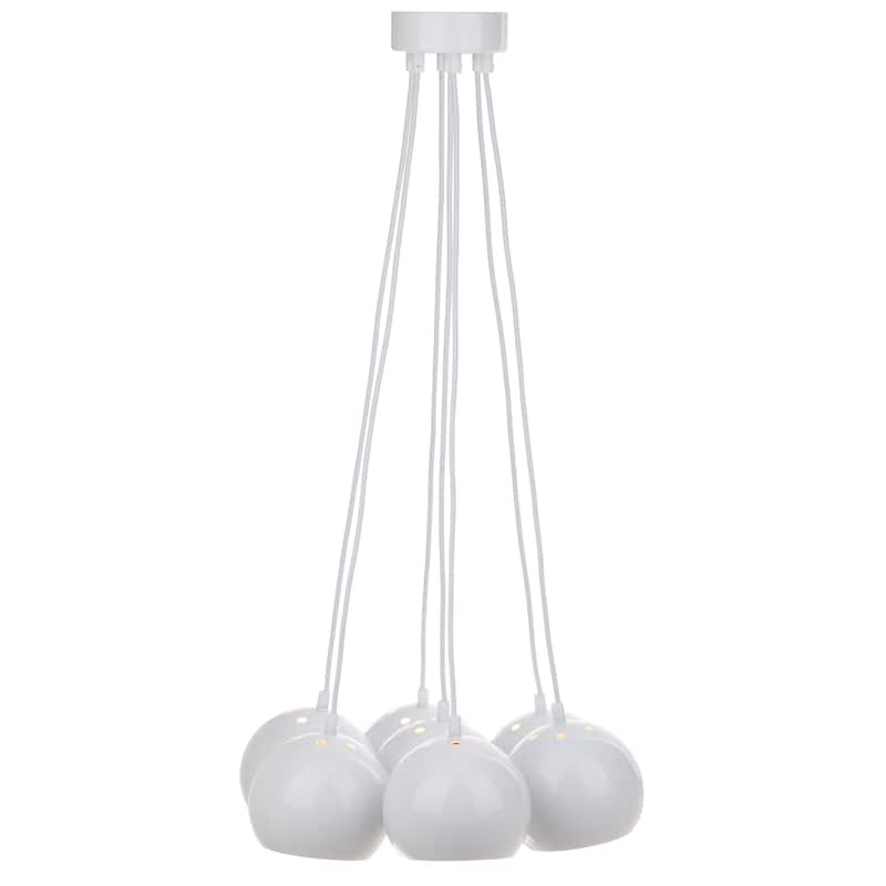 SAFAVIEH Lighting Mujgan Bearing Adjustable 7-Light White Pendant - 17.75"x17.75"x7.75 -79.75" - 18Wx18Dx80H