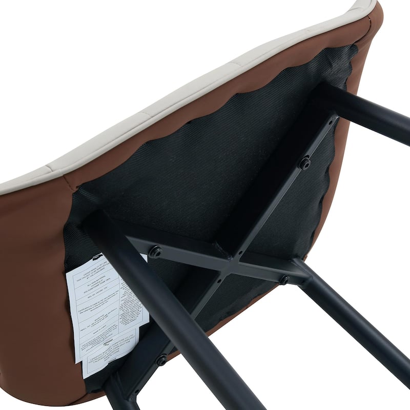 Roomfitters PU Dining Chairs with Extended Cushions and Metal Legs, Ergonomic Design Set of 4 for Modern Homes