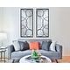 preview thumbnail 2 of 8, Allan Andrews Rectangular Metal Framed Black Wall Mirror with Circular Overlays - 47"H x 21"W