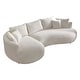 preview thumbnail 19 of 59, Contempory Curved L-Shaped Sectional Sofa with Chaise – Extra Wide White Upholstered Luxury Lounge