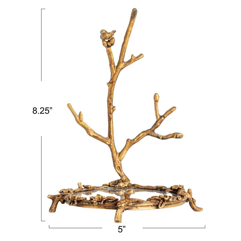 Pewter Jewelry Holder with Bird Detail