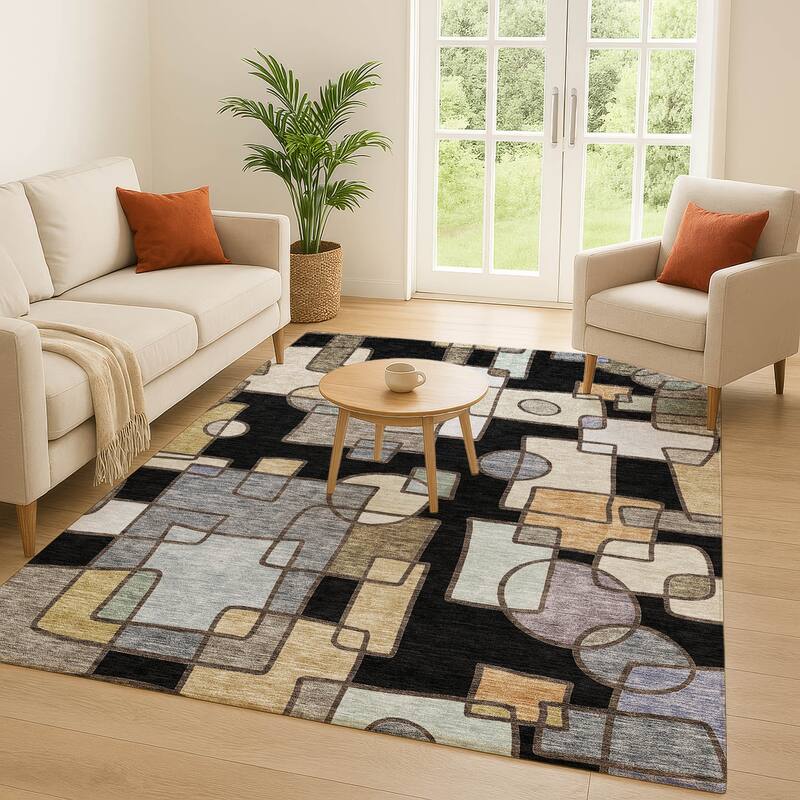 Machine Washable Indoor/ Outdoor Contemporary Prenner Chantille Rug