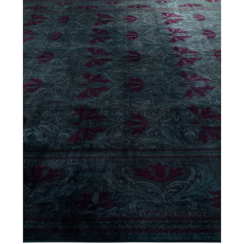 Overdyed One-of-a-Kind Hand-Knotted Area Rug - Green - 10' 4" x 15' 3"