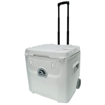 52 Qt 5-Day Marine Freezer Cooler with Wheels, White