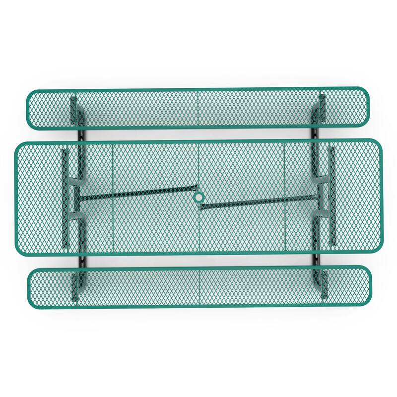 Commercial Grade Expanded Mesh Metal Outdoor Picnic Table with Anchors