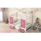 preview thumbnail 12 of 14, Twin Size Wood House Bed with 2 Drawers and Window Decoration