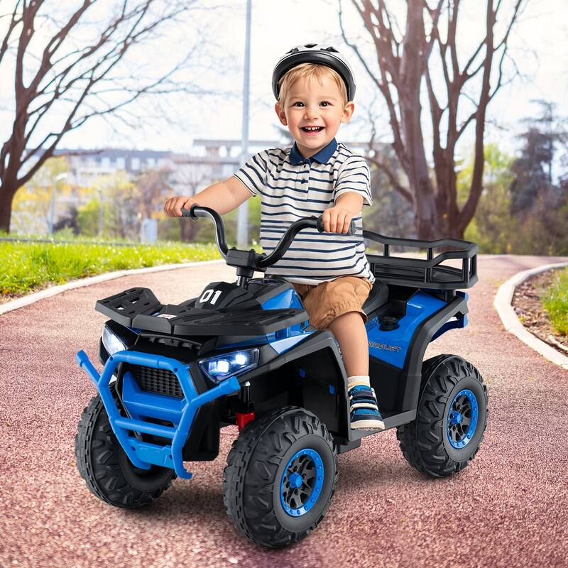 Kids Ride-On ATV with 4-Wheel Shock Absorbers and LED Lights Music Player USB Charging Port - 35" × 19" × 24" (L x W x H)