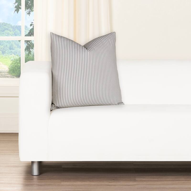 Magnolia Polo Stripe Washed Cotton Accent Pillow - 22" x 22" - Polyester - Sail