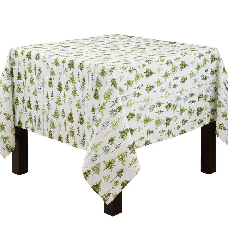 Tablecloth With Forest Trees Design - 70"