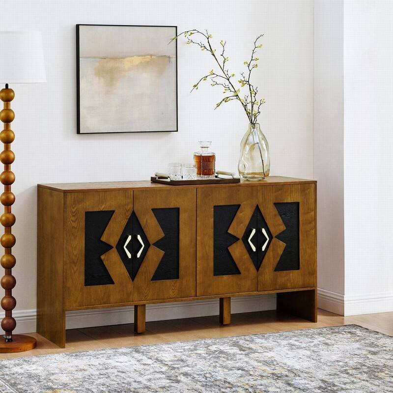 60" Mid Century Modern Sideboard Buffet Cabinet with Storage for Stylish Home Organization