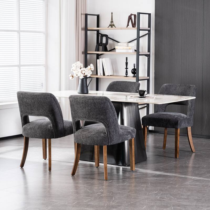 Wooden Dining Chairs Set of 2/4/6,Modern Fabric Upholstered Dining Room Chair Kitchen Chairs