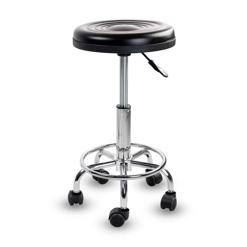 Mount-It! Height Adjustable Stool with Wheels | MI-930 - Black