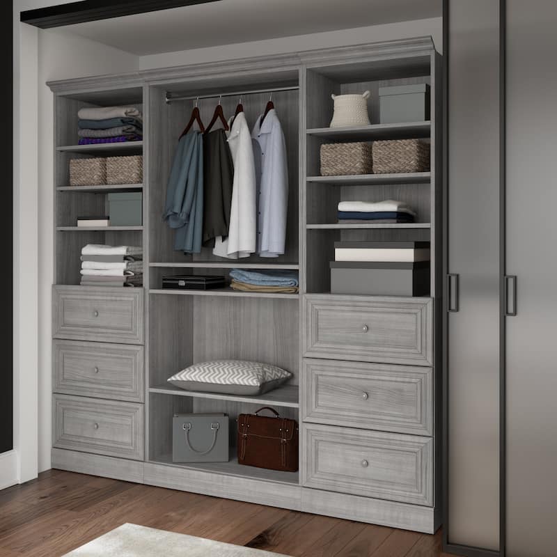 Versatile 86W Closet Organizer with Drawers by Bestar